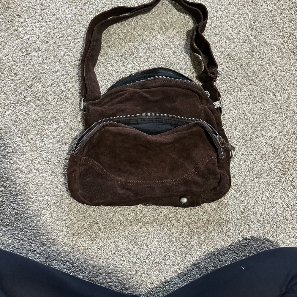Sissirossi Women’s Bag Brown Suede Crossbody Bag Italian made